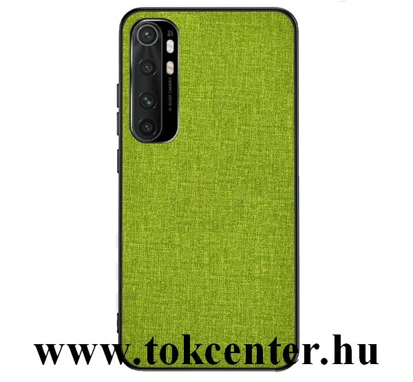 Xiaomi Mi Note 10 Lite Műanyag telefonvédő (közepesen ütésálló, szilikon keret, textil hátlap) ZÖLD