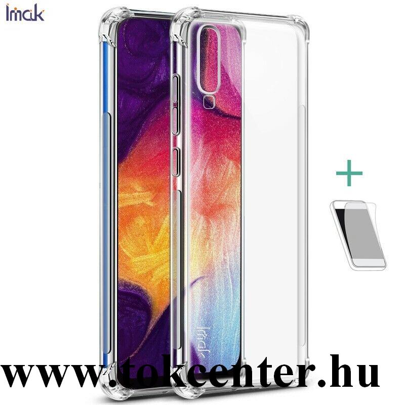 Samsung Galaxy A30s (SM-A307F) /Samsung Galaxy A50 (SM-A505F) IMAK telefonvédő gumi / szilikon (közepesen ütésálló, légpárnás sarok + képernyővédő fólia) ÁTLÁTSZÓ