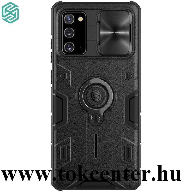 Samsung Galaxy Note 20 (SM-N980F) / Note 20 5G (SM-N981F) NILLKIN CAMSHIELD ARMOR defender műanyag telefonvédő (közepesen ütésálló, szilikon belső, telefontartó gyűrű) FEKETE