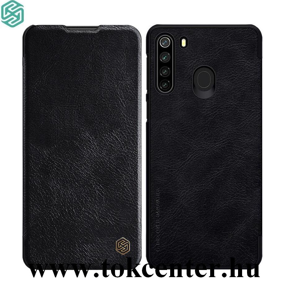 Samsung Galaxy A21 (SM-A210F) NILLKIN QIN tok álló, bőr hatású (FLIP, oldalra nyíló, bankkártya tartó) FEKETE