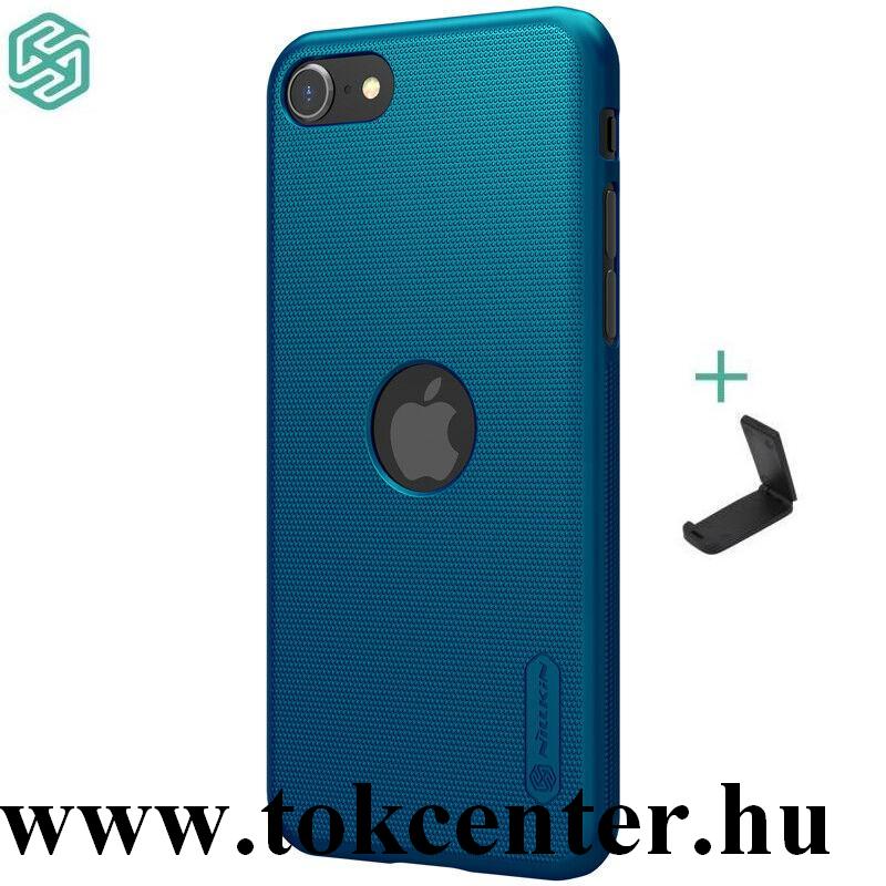 Apple iPhone SE (2020) NILLKIN SUPER FROSTED műanyag telefonvédő (gumírozott, érdes felület, logó kivágás + asztali tartó) SÖTÉTKÉK