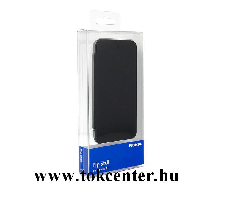 Nokia Lumia 530 gyári flip telefon tok, oldalra nyíló, akkufedél, sötétszürke, CC-3087