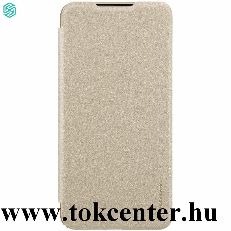 Xiaomi Mi A3 (Mi CC9e) NILLKIN SPARKLE műanyag telefonvédő (mikroszálas bőr flip, oldalra nyíló) ARANY