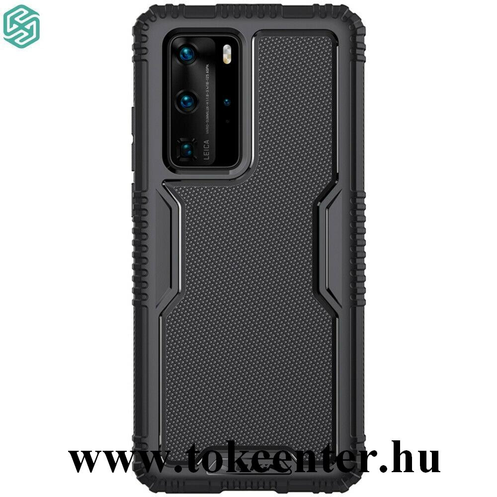 Huawei P40 Pro 5G / Huawei P40 Pro+ 5G NILLKIN TACTICS szilikon telefonvédő (műanyag belső, közepesen ütésálló, rács minta) FEKETE