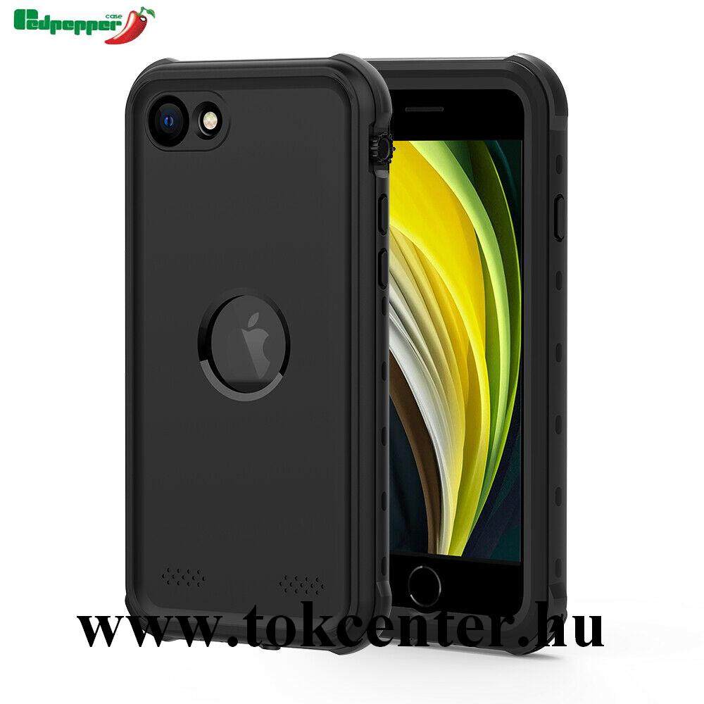 Apple iPhone SE (2020) REDPEPPER vízhatlan / vízálló tok, AQUA (2 méterig, IP68, közepesen ütésálló, légpárnás sarok, logo kivágás) FEKETE