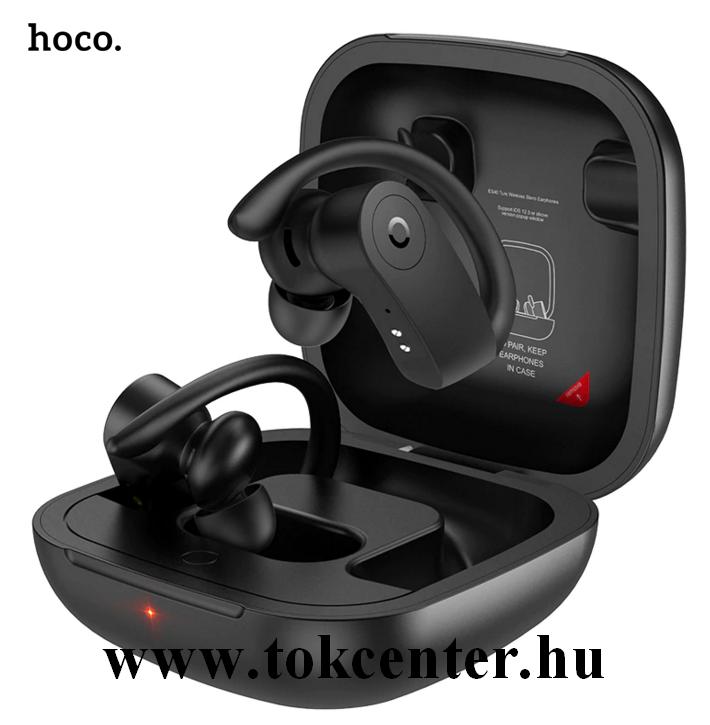 HOCO ES40 BLUETOOTH fülhallgató SZTEREO (v5.0, TWS, mikrofon, zenehallgatáshoz ajánlott + töltőtok) FEKETE