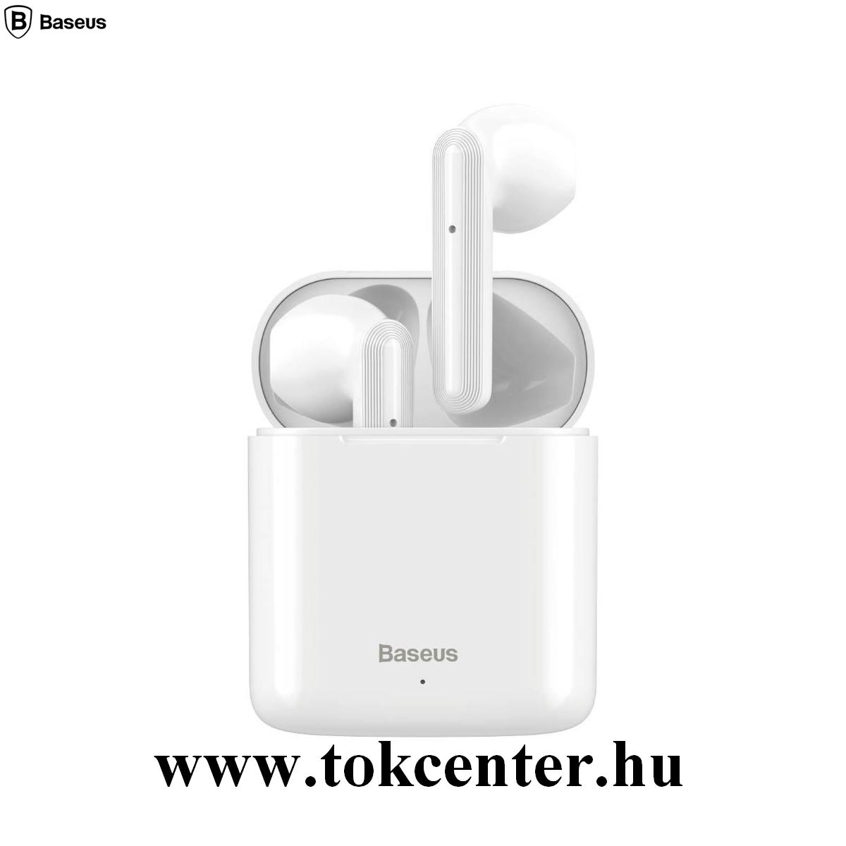 BASEUS ENCOK bluetooth SZTEREO fülhallgató (v5.0, TWS, mikrofon, zajszűrő, zenehallgatáshoz ajánlott + töltőtok) FEHÉR (NGW09-02)