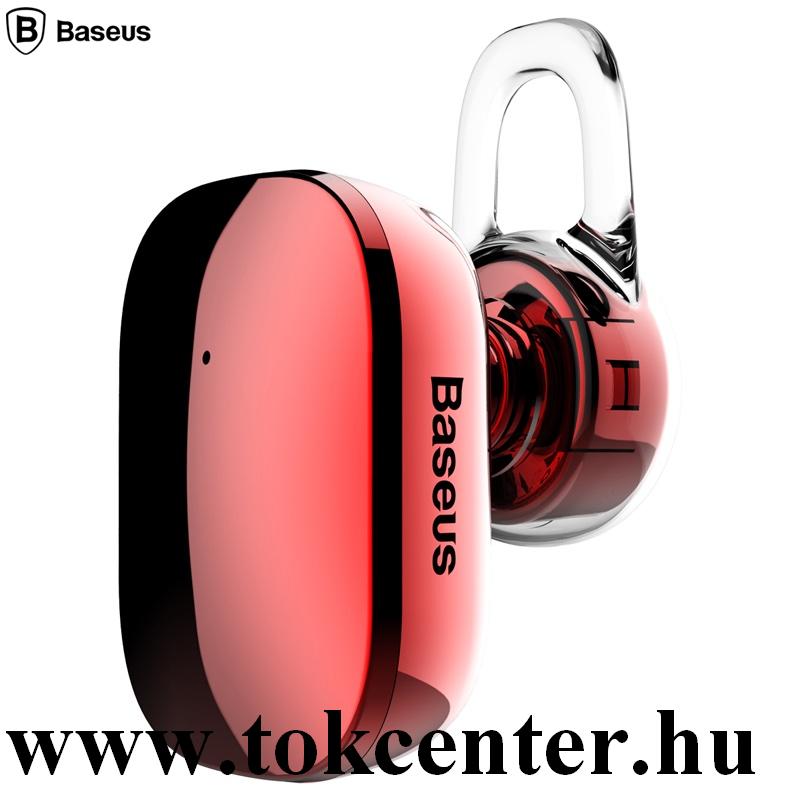 BASEUS ENCOK MINI BLUETOOTH fülhallgató MONO (v4.2, mikrofon, multipoint, mini) PIROS (NGA02-09)