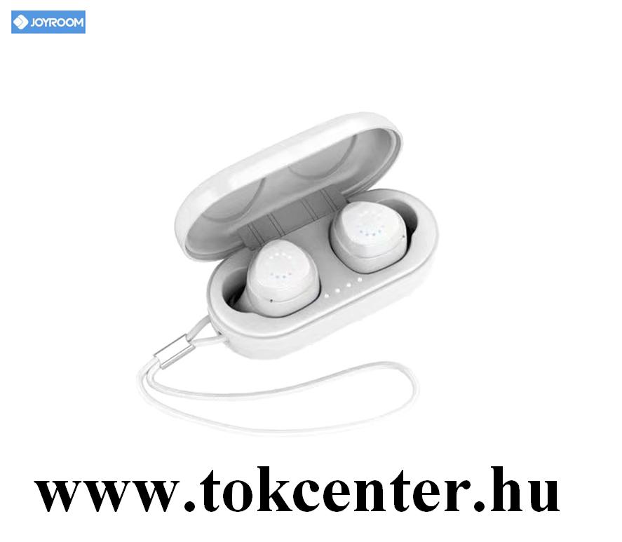 JOYROOM BLUETOOTH fülhallgató SZTEREO (v5.0, TWS, mikrofon, extra mini, zenehallgatáshoz ajánlott + töltőtok) FEHÉR (JR-TL1_W)