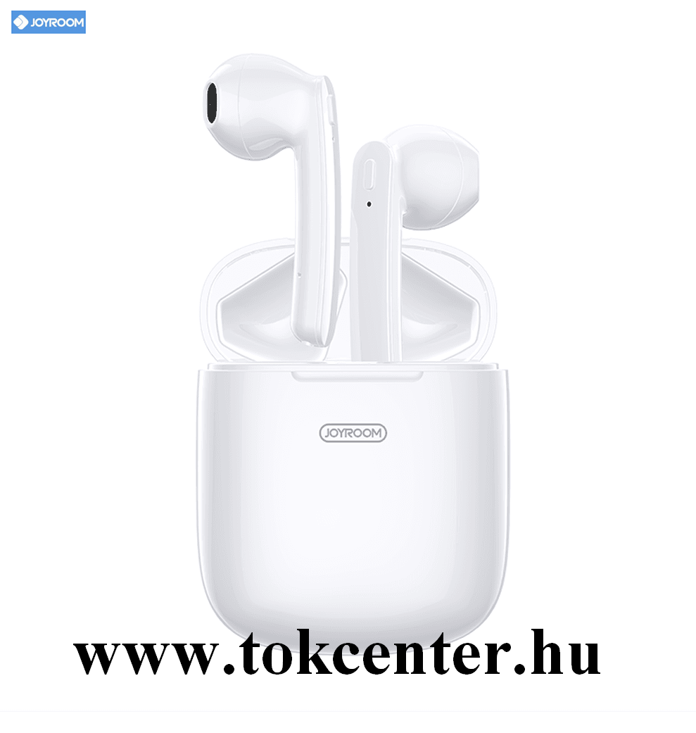 JOYROOM BLUETOOTH fülhallgató SZTEREO (v5.0, TWS, mikrofon, zenehallgatáshoz ajánlott + töltőtok) FEHÉR (JR-T04S_W)