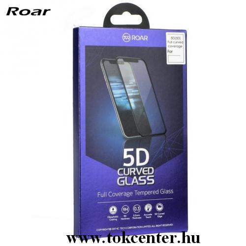 Samsung Galaxy A41 (SM-A415F) ROAR képernyővédő üveg (5D full glue, íves, teljes felületén tapad, karcálló, 0.3 mm, 9H) FEKETE