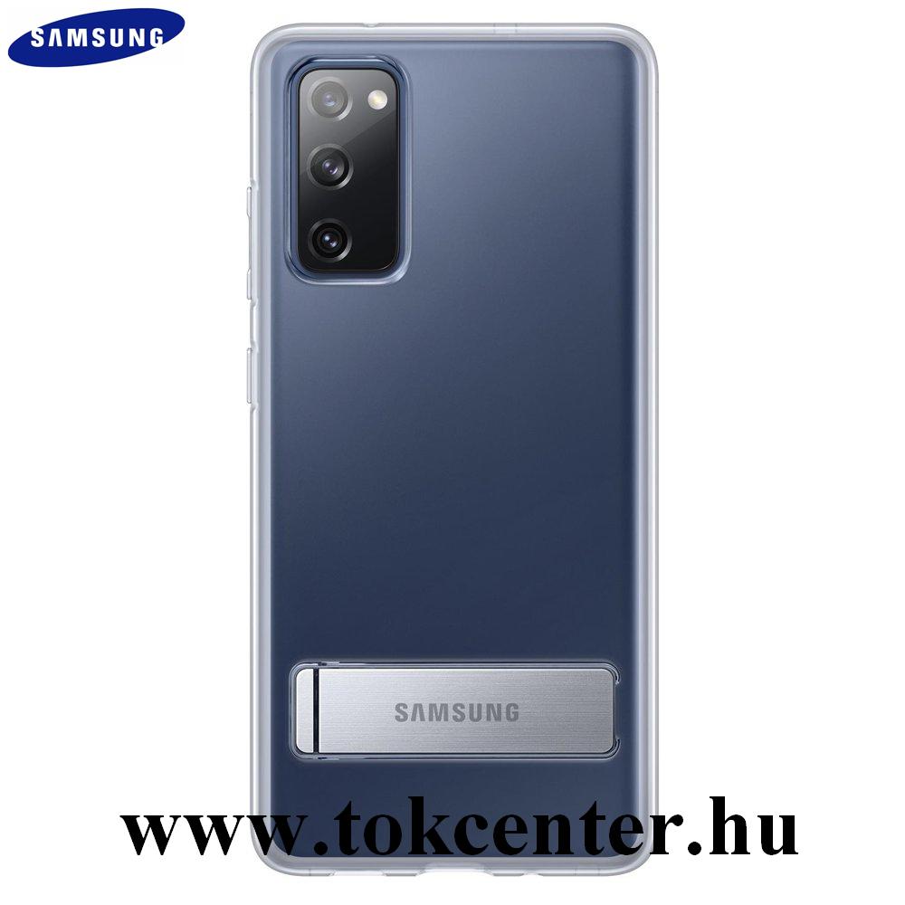 Samsung Galaxy S20 FE (SM-G780) Gyári Műanyag telefonvédő (dupla rétegű, gumírozott, asztali tartó funkció) ÁTLÁTSZÓ (EF-JG780CTEGEU)