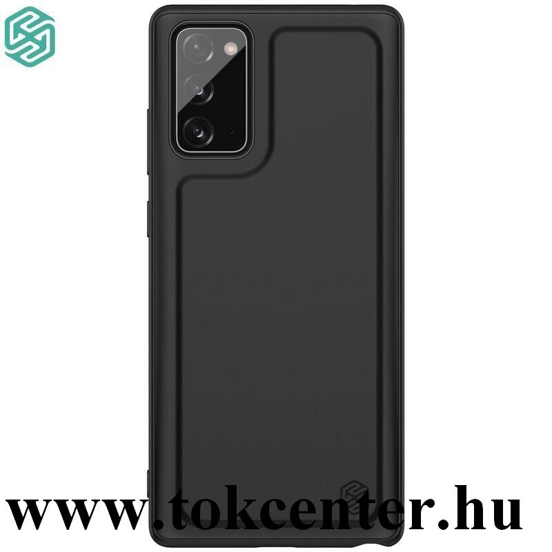 Samsung Galaxy Note 20 (SM-N980F) / Note 20 5G (SM-N981F) NILLKIN MAGIC PRO műanyag telefonvédő (közepesen ütésálló szilikon keret, beépített mágnes, bőr hatású hátlap) FEKETE