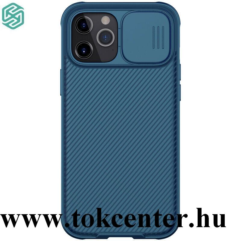 Apple iPhone 12 / Apple iPhone 12 Pro NILLKIN CAMSHIELD PRO szilikon telefonvédő (közepesen ütésálló, műanyag hátlap, kamera védelem) SÖTÉTKÉK