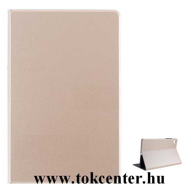 Samsung Galaxy Tab A7 10.4 (2020) LTE SM-T505 / Tab A7 10.4 (2020) WIFI SM-T500 Tok álló, bőr hatású (FLIP, oldalra nyíló, asztali tartó funkció) ARANY