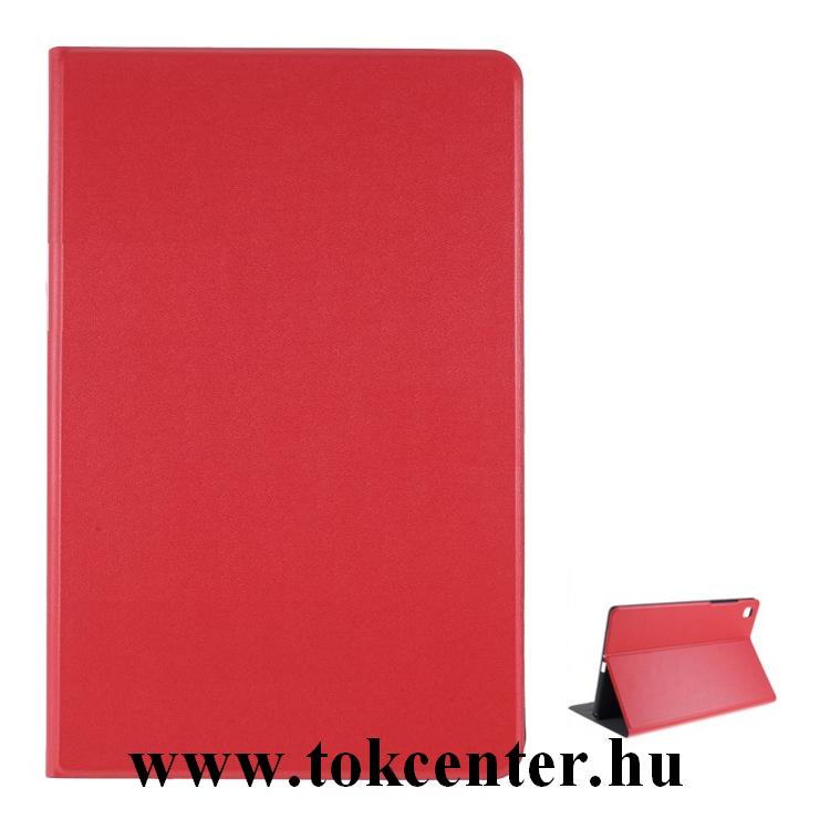 Samsung Galaxy Tab A7 10.4 (2020) LTE SM-T505 / Tab A7 10.4 (2020) WIFI SM-T500 Tok álló, bőr hatású (FLIP, oldalra nyíló, asztali tartó funkció) PIROS