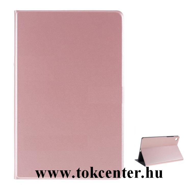 Samsung Galaxy Tab A7 10.4 (2020) LTE SM-T505 / Tab A7 10.4 (2020) WIFI SM-T500 Tok álló, bőr hatású (FLIP, oldalra nyíló, asztali tartó funkció) ROZÉARANY