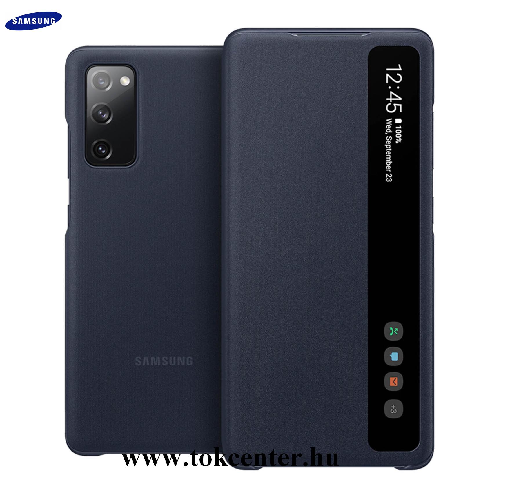 Samsung Galaxy S20 FE (SM-G780) Gyári Tok álló (aktív flip, oldalra nyíló, Clear View Cover) SÖTÉTKÉK (EF-ZG780CNEGEE)
