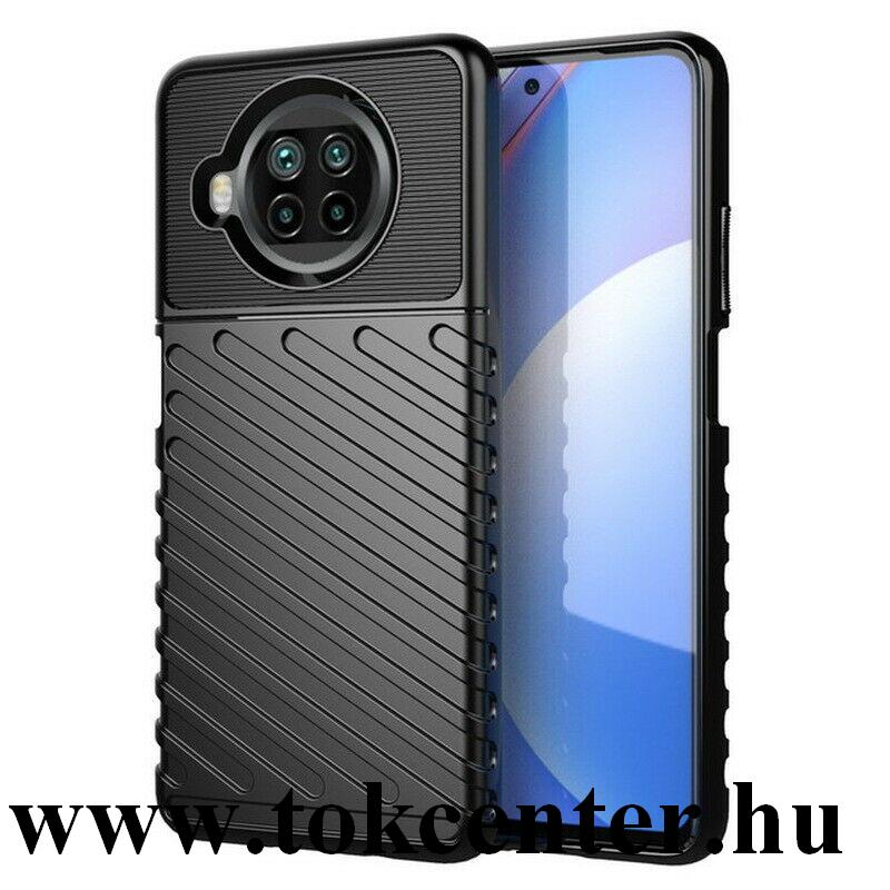 Xiaomi Mi 10T Lite 5G Szilikon telefonvédő (közepesen ütésálló, csíkos, dombor minta) FEKETE