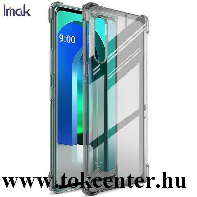 LG Velvet (G910E) / LG Velvet 5G (G900N) IMAK szilikon telefonvédő (közepesen ütésálló, légpárnás sarok) FÜSTSZÍNŰ