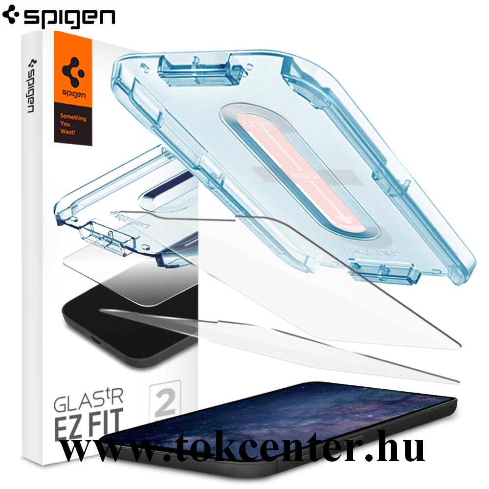Apple iPhone 12 mini SPIGEN GLASTR EZ FIT 2 HD képernyővédő üveg (2.5D full cover, íves, karcálló, 0.2mm, 9H + keret) 2db-os ÁTLÁTSZÓ (AGL01811)