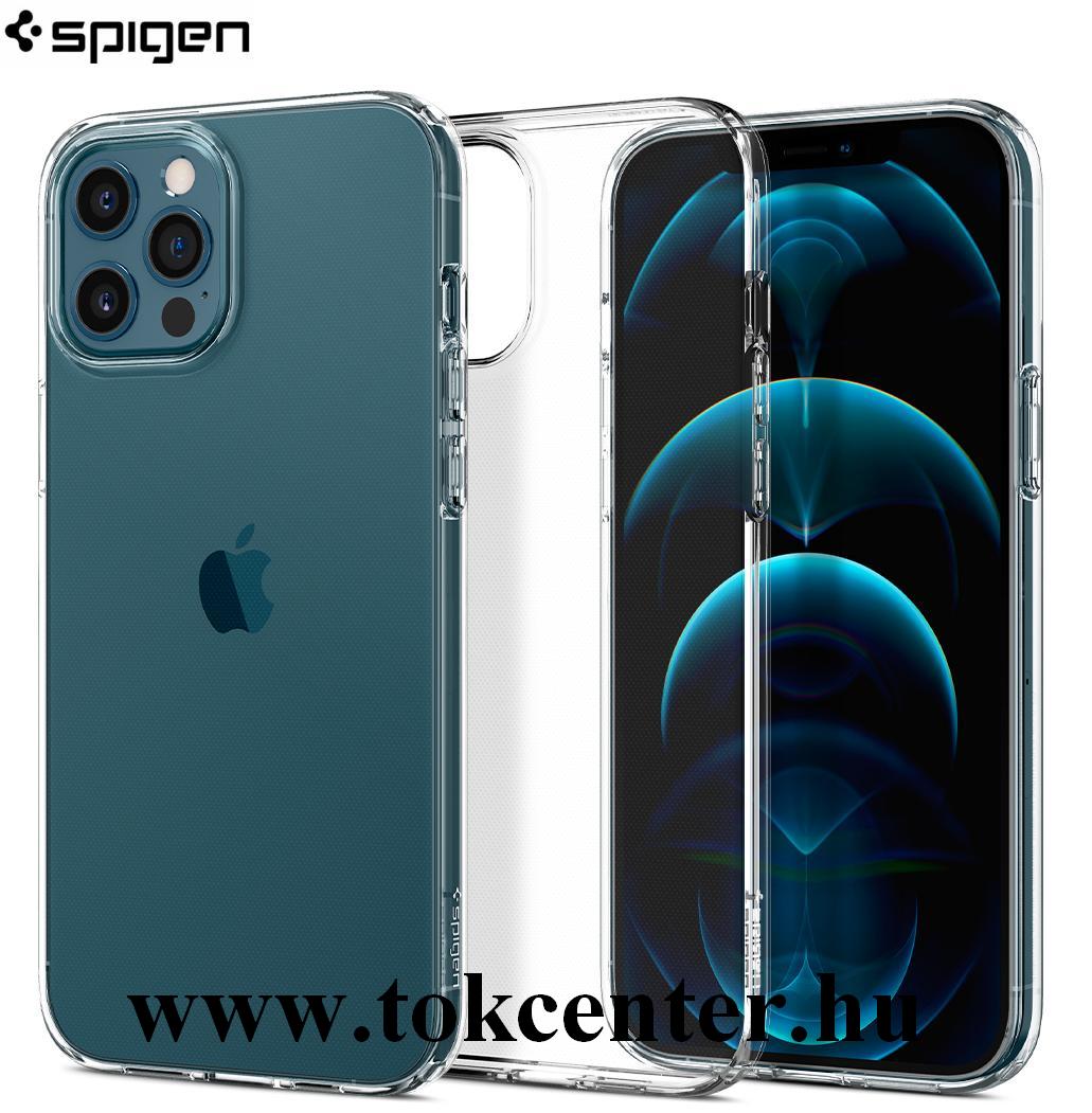 Apple iPhone 12 / Apple iPhone 12 Pro SPIGEN LIQUID CRYSTAL szilikon telefonvédő (közepesen ütésálló, légpárnás sarok) ÁTLÁTSZÓ (ACS01697)