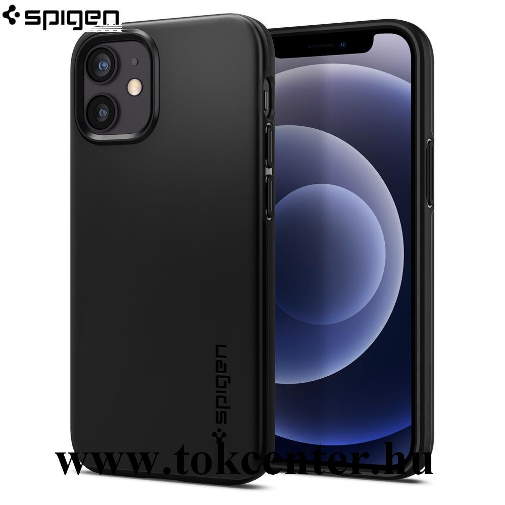 Apple iPhone 12 mini SPIGEN THIN FIT műanyag telefonvédő (ultravékony) FEKETE (ACS01739)