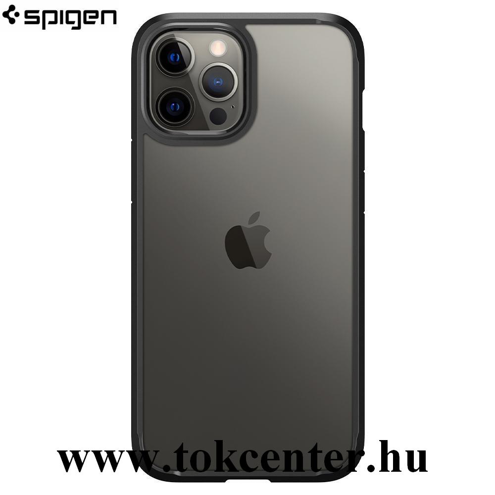 Apple iPhone 12 Pro Max SPIGEN ULTRA HYBRID műanyag telefonvédő (közepesen ütésálló, szilikon keret, légpárnás keret) FEKETE (ACS01619)