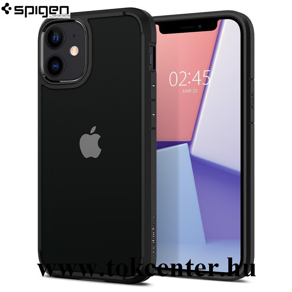 Apple iPhone 12 mini SPIGEN ULTRA HYBRID műanyag telefonvédő (közepesen ütésálló, szilikon keret, légpárnás keret) FEKETE (ACS01746)