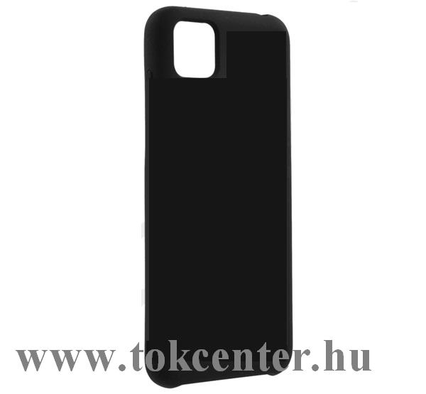 Honor 9S / Huawei Y5p Műanyag telefonvédő (gumírozott, mikrofiber plüss karcolásmentesítő belső, prémium) FEKETE