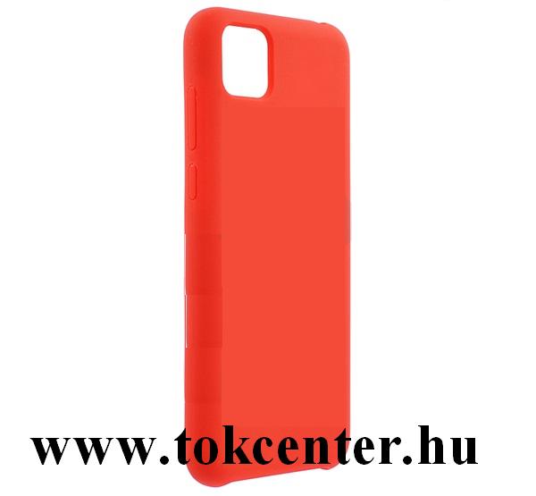 Honor 9S / Huawei Y5p Műanyag telefonvédő (gumírozott, mikrofiber plüss karcolásmentesítő belső, prémium) PIROS