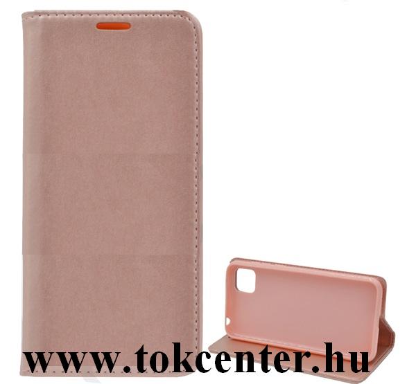 Honor 9S / Huawei Y5p Tok álló, bőr hatású (FLIP, oldalra nyíló, asztali tartó funkció) ROZÉARANY