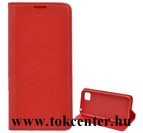 Honor 9S / Huawei Y5p Tok álló, bőr hatású (FLIP, oldalra nyíló, asztali tartó funkció) PIROS