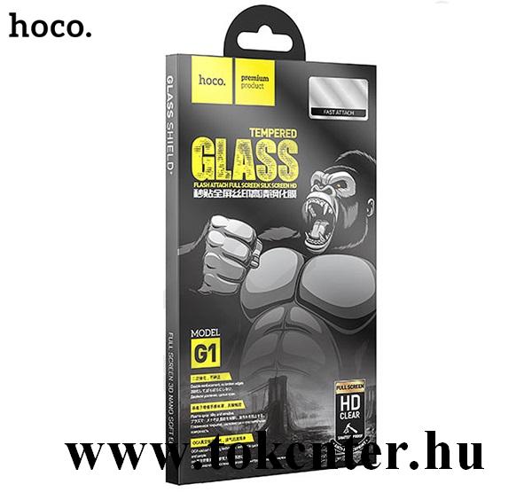 Apple iPhone 12 Pro Max HOCO képernyővédő üveg (2.5D full cover, íves, karcálló, 0.33mm, 9H) FEKETE
