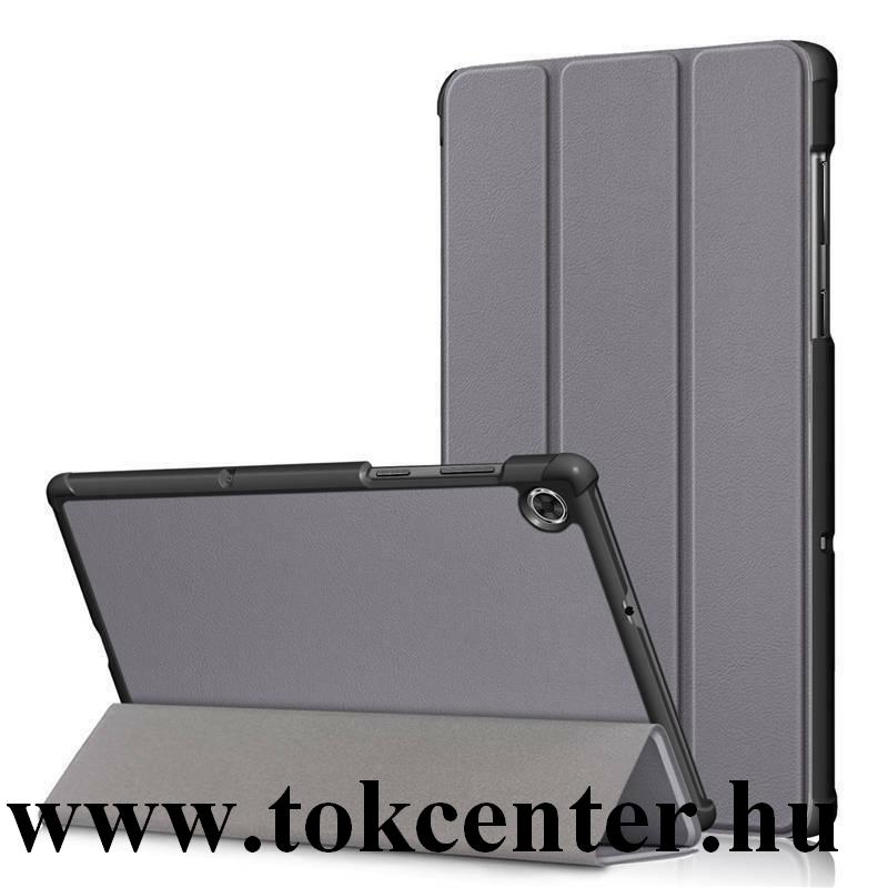 Lenovo Tab M10 Plus (TB-X606F) Tok álló, bőr hatású (FLIP, oldalra nyíló, TRIFOLD asztali tartó funkció) SZÜRKE