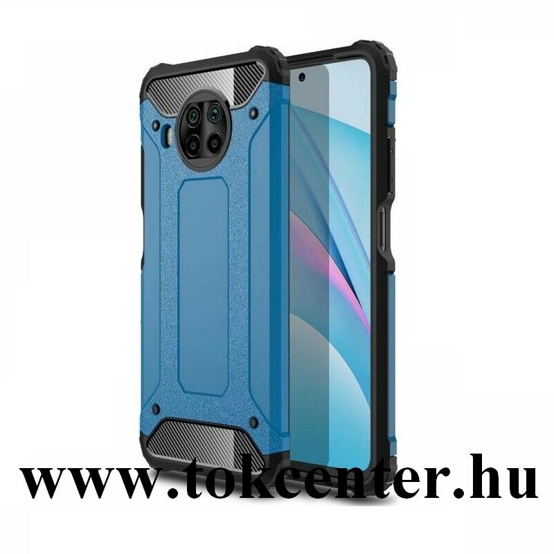 Xiaomi Mi 10T Lite 5G Defender műanyag telefonvédő (közepesen ütésálló, légpárnás sarok, szilikon belső, fémhatás) VILÁGOSKÉK