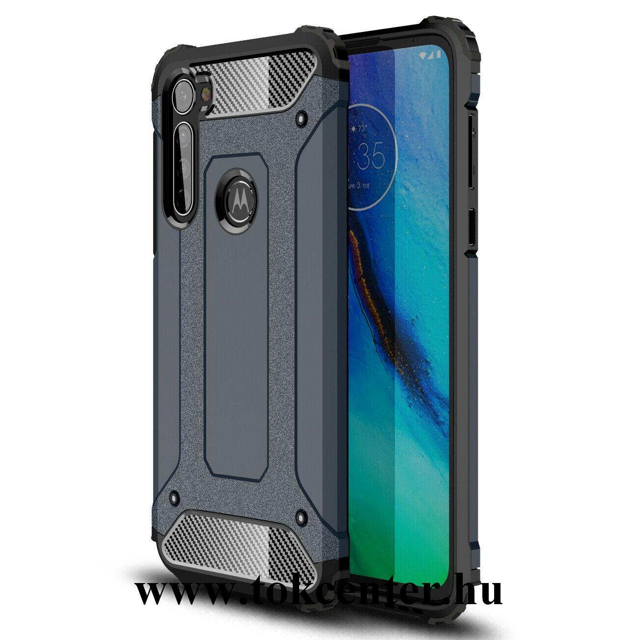 Motorola Moto G Pro (XT2043) Defender műanyag telefonvédő (közepesen ütésálló, légpárnás sarok, szilikon belső, fémhatás) SÖTÉTKÉK