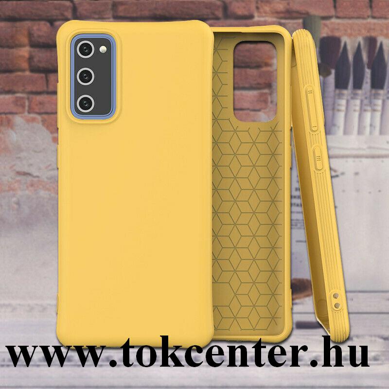Samsung Galaxy S20 FE (SM-G780) Szilikon telefonvédő (közepesen ütésálló, légpárnás sarok, matt) SÁRGA