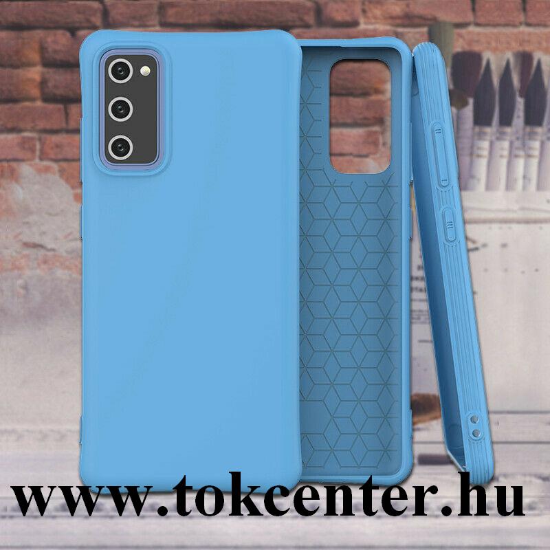 Samsung Galaxy S20 FE (SM-G780) Szilikon telefonvédő (közepesen ütésálló, légpárnás sarok, matt) SÖTÉTKÉK