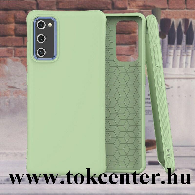 Samsung Galaxy S20 FE (SM-G780) Szilikon telefonvédő (közepesen ütésálló, légpárnás sarok, matt) VILÁGOSZÖLD
