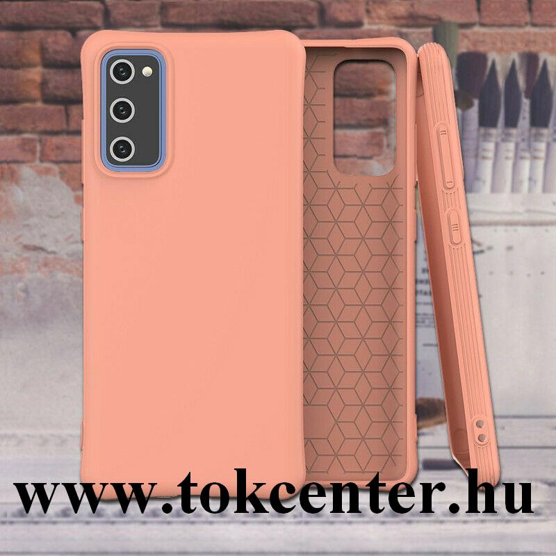 Samsung Galaxy S20 FE (SM-G780) Szilikon telefonvédő (közepesen ütésálló, légpárnás sarok, matt) NARANCS