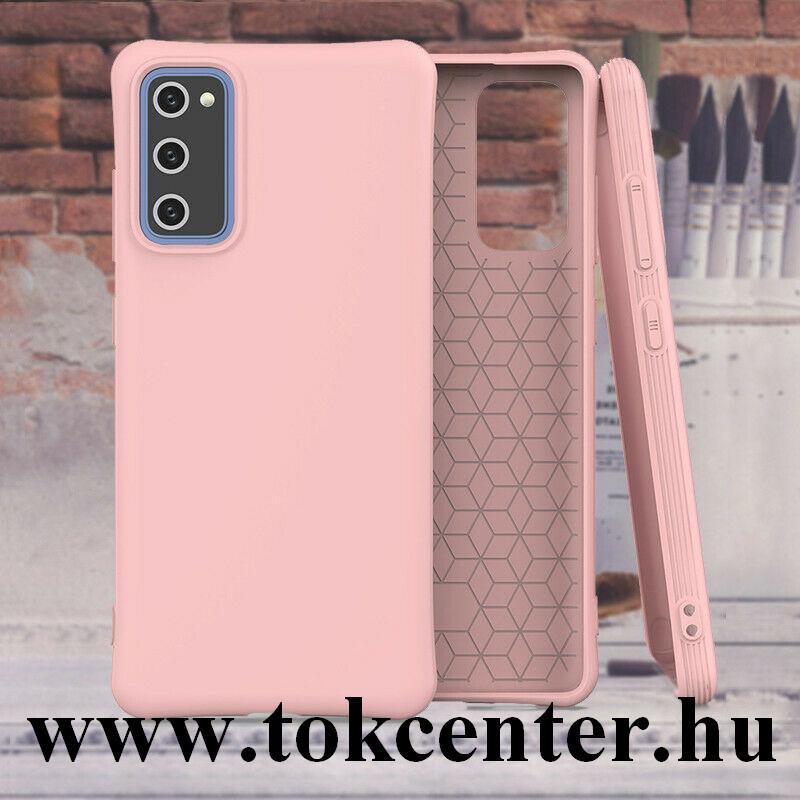 Samsung Galaxy S20 FE (SM-G780) Szilikon telefonvédő (közepesen ütésálló, légpárnás sarok, matt) RÓZSASZÍN