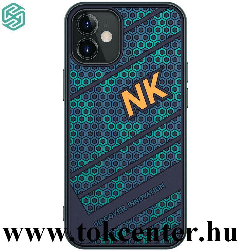 Apple iPhone 12 mini NILLKIN STRIKER műanyag telefonvédő (szilikon keret, közepesen ütésálló, méhsejt minta) SÖTÉTKÉK
