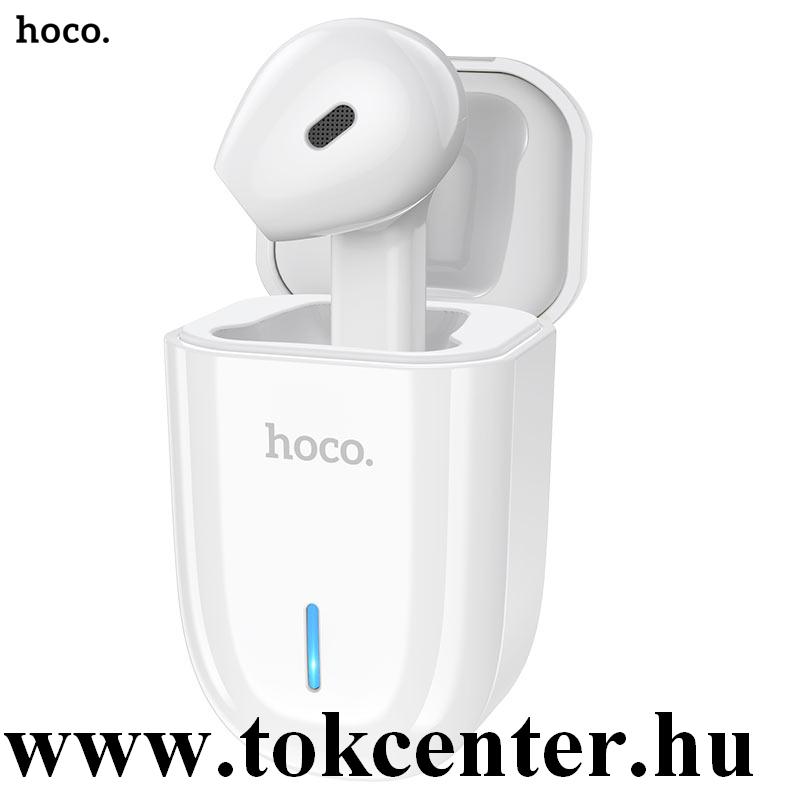 HOCO E55 FLICKER BLUETOOTH fülhallgató MONO (v5.0, mikrofon, multipoint + töltőtok) FEHÉR