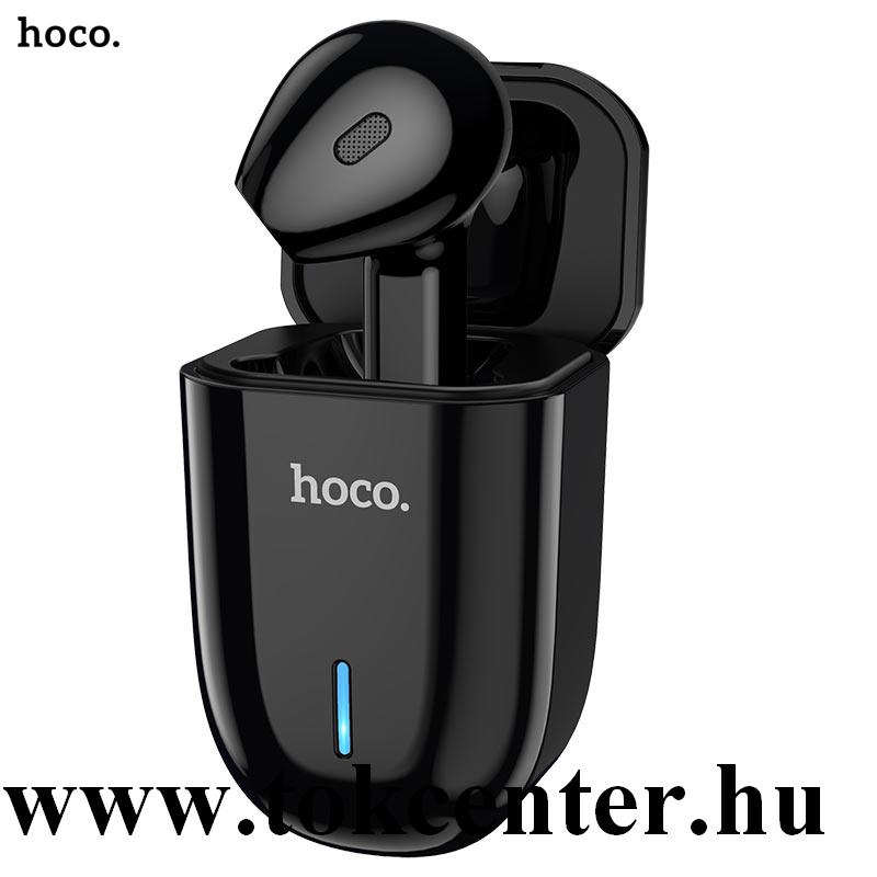 HOCO E55 FLICKER BLUETOOTH fülhallgató MONO (v5.0, mikrofon, multipoint + töltőtok) FEKETE