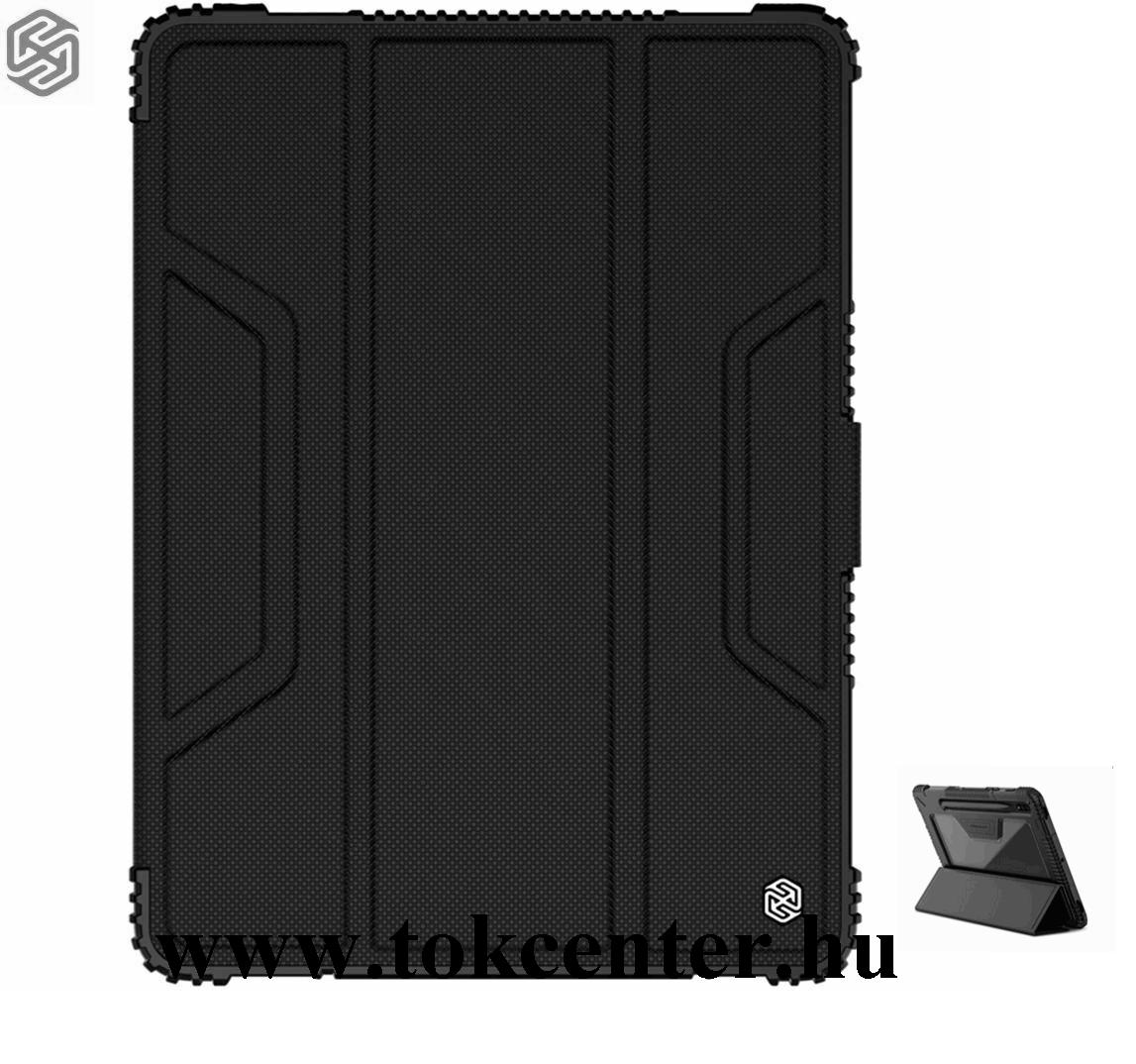 Samsung Galaxy Tab S7 Plus WIFI (SM-T970) / Tab S7 Plus WIFI 5G (SM-T976) NILLKIN BUMPER műanyag telefonvédő (aktív flip, szilikon keret, közepesen ütésálló, asztali tartó funkció) FEKETE