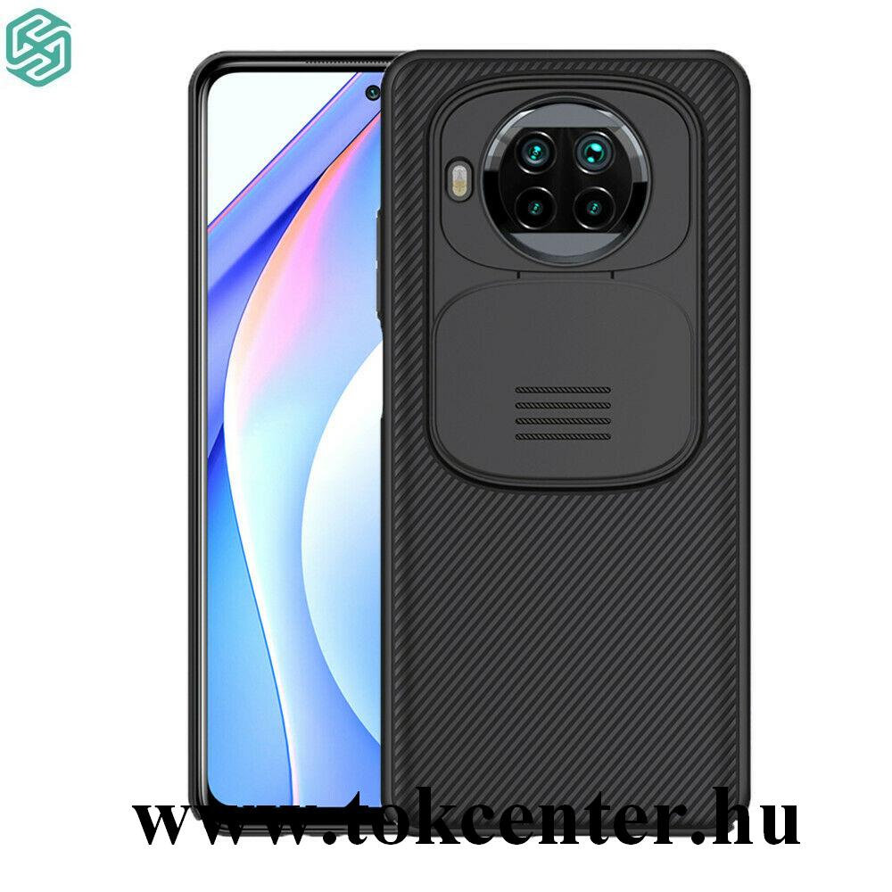 Xiaomi Mi 10T Lite 5G NILLKIN CAMSHIELD szilikon telefonvédő (közepesen ütésálló, műanyag hátlap, kamera védelem, csíkos) FEKETE