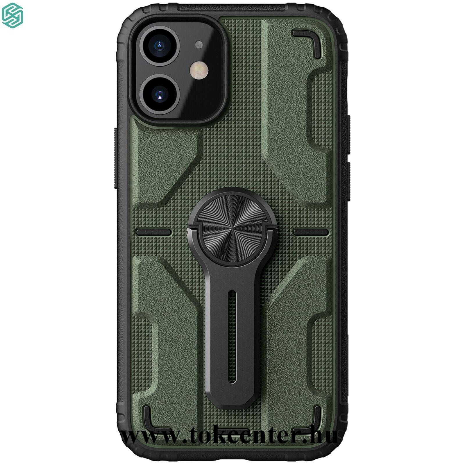Apple iPhone 12 mini NILLKIN MEDLEY defender műanyag telefonvédő (közepesen ütésálló, szilikon belső, telefontartó gyűrű) ZÖLD