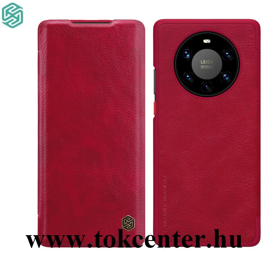 Huawei Mate 40 Pro NILLKIN QIN tok álló, bőr hatású (aktív flip, oldalra nyíló, bankkártya tartó) PIROS