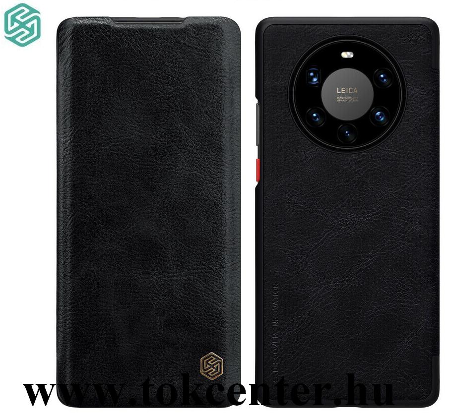 Huawei Mate 40 Pro NILLKIN QIN tok álló, bőr hatású (aktív flip, oldalra nyíló, bankkártya tartó) FEKETE
